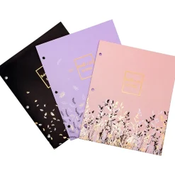 Pukka Pad Rochelle & Jess 3-Hole Punched 2-Pocket Portfolio Folders, Assorted Colors, 6/Pack (9108-ROC) New