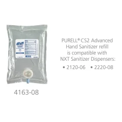 Purell Advanced 70% Alcohol Gel Hand Sanitizer Refill for CS2 and NXT Dispensing Systems, 1000mL, 8/Carton (4163-08)