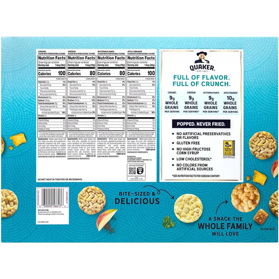 Variety Snack Packs<Quaker Rice Crisps Variety Pack, 36/Box (325-00013)