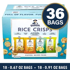 Variety Snack Packs<Quaker Rice Crisps Variety Pack, 36/Box (325-00013)