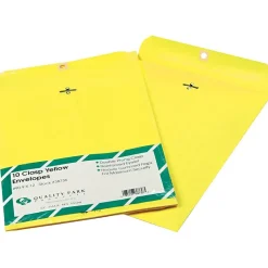 Quality Park 9" x 12" Yellow Clasp Envelopes, 10/Pack* Catalog