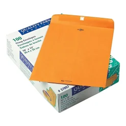 Quality Park Clasp & Moistenable Glue Kraft Catalog Envelopes, 10" x 13", Brown Kraft, 100/Box (QUA37897)* Catalog