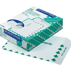 Quality Park First Class Redi-Strip Redi-Seal Catalog Envelope, 10" x 13", White/Green Border, 100/Box (44786)* Catalog