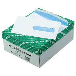 Quality Park Gummed Security Tinted Business Envelopes, 4 1/2" x 9 1/2", White Wove, 500/Box (QUA21432)* Security Tinted