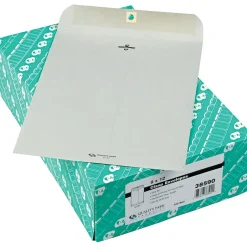Quality Park 28lb. Clasp Colored Kraft Catalog Envelopes, Grey Kraft, 9x12", 100/Box* Catalog
