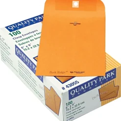 Quality Park Ridge Kraft Clasp Catalog Envelope, 6" x 9", Kraft, 100/Box (43055)* Security Tinted