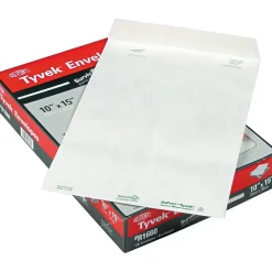 Quality Park Tyvek Flap-Stik Self Seal #98 Catalog Envelope, 10" x 15", White, 100/Box (R1660)* Catalog