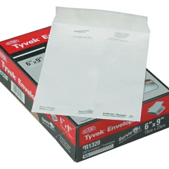Quality Park Tyvek Self-Adhesive Envelope, #55, 14-lb., White, 6" x 9", 100/Bx* Catalog
