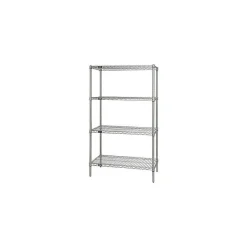 Quantum Shelving Starter Kit 4-Shelf Wire Unit, 48"W, Chrome (WR74-2448C) Shelving