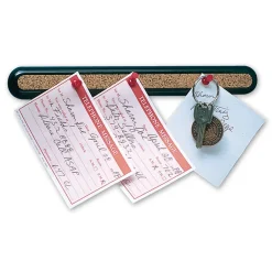 Online Bulletin Bar II Cork Bar, Black Plastic Frame, 1"H x 18"W (2350-1) Bulletin
