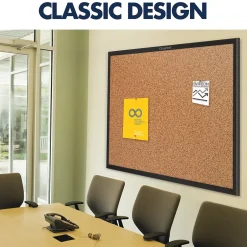 Clearance Classic Cork Bulletin Board, Black Frame, 2'W x 1.5'H (2301B) Bulletin