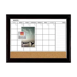 Clearance Combo Dry-Erase & Bulletin Board, Black Frame, 23'' x 35'' (79284) Bulletin