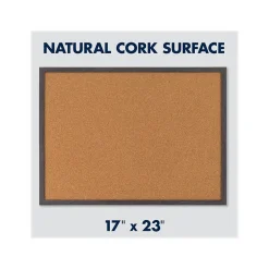 Outlet Cork Bulletin Board, Gray Frame, 2' x 1.5' (Q192317W00-STPR) Bulletin
