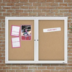 Discount Cork Enclosed Board, Aluminum Frame, 3'H x 4'W (2364) Bulletin