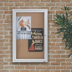 Hot Cork Enclosed Bulletin Board, Aluminum Frame, 3'H x 2'W (2363) Bulletin
