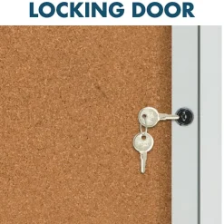 Hot Cork Enclosed Bulletin Board, Aluminum Frame, 3'H x 2'W (2363) Bulletin