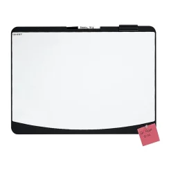 Best Designer Tack & Write Melamine Dry-Erase Whiteboard, Plastic Frame, 2' x 1.5' (06355BK) Bulletin