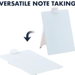 New Glass Dry-Erase Desktop Easel, White Surface, Frameless, 9