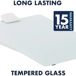 New Glass Dry-Erase Desktop Easel, White Surface, Frameless, 9