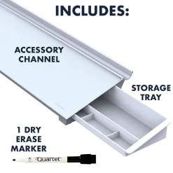 Hot Glass Dry-Erase Whiteboard, 0.5' x 1.5' (GDP186) Dry Erase