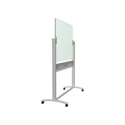 Best Infinity Magnetic Glass Dry-Erase Mobile Presentation Whiteboard Easel, Silver Base, 3' x 4' (ECM43G) Dry Erase