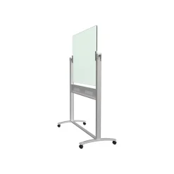 Best Infinity Magnetic Glass Dry-Erase Mobile Presentation Whiteboard Easel, Silver Base, 3' x 4' (ECM43G) Dry Erase