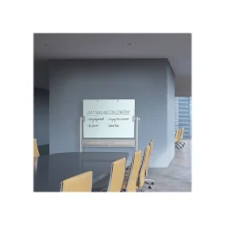 Best Infinity Magnetic Glass Dry-Erase Mobile Presentation Whiteboard Easel, Silver Base, 3' x 4' (ECM43G) Dry Erase