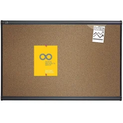 Best Prestige Cork Bulletin Board, Graphite Frame, 2'H x 3'W (QTB243G) Bulletin