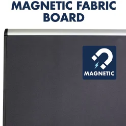 Online Prestige Plus Magnetic Fabric Bulletin Board, Aluminum Frame, 4'H x 6'W (MB547A) Bulletin