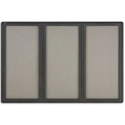 Best Radius Fabric Enclosed Bulletin Board, Graphite Frame, 4'H x 6'W (2367L) Bulletin