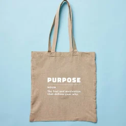 Baudville Recycled Cotton Twill Tote - Purpose - 5 Pack