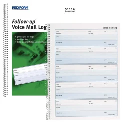 Rediform Follow Up Message Pad, 8" x 11", White/Blue, 100 Sheets/Pad (51114) New