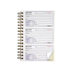 Hot Gold Standard 2-Part Carbonless Receipts Book, 5"L x 2.75"W, 225 Forms/Book (8L829) Accounting & Record Journals