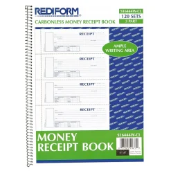 Clearance Money Receipt Book, 2 3/4" x 7", Carbonless, 120 Sets/Book (S16444WCL) Accounting & Record Journals
