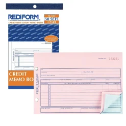 Outlet 3-Part Carbonless Credit Memos, 5.5"L x 7.88"W, 50 Sets/Book (RED7L787) Business Forms