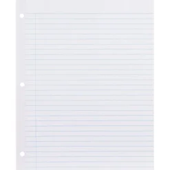 Rediform Reinforced College Ruled Filler Paper, 8.5" x 11", 3-Hole Punched, 100 Sheets/Pack (20122/WBZ13R) New