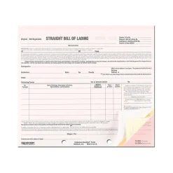 New Snap-A-Way 3-Part Carbonless Bill of Lading, 7"L x 8.5"W, 250 Sets/Book (44301) Business Forms