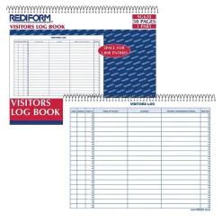 Outlet Visitors Log Book, 11" x 8.5", 50 Pages, Multicolor (9G620) Accounting & Record Journals