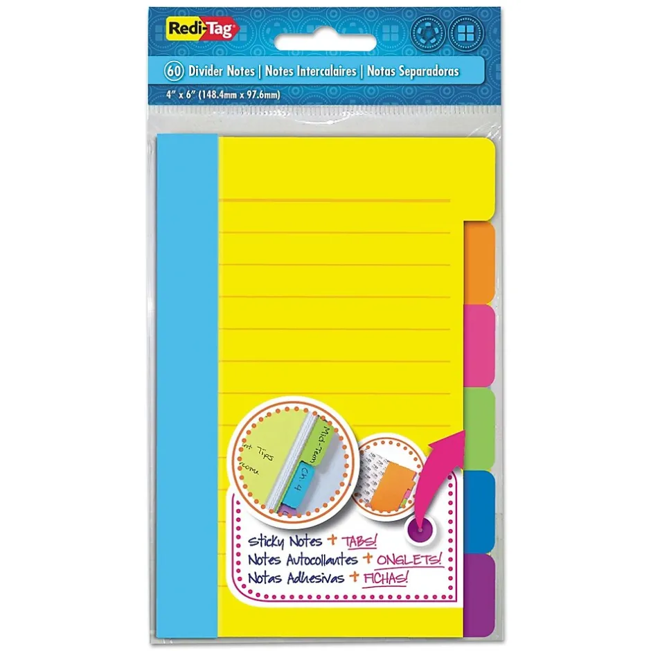 Sale Divider Sticky Notes With Tabs, Assorted Colors, 60 Sheets/set, 3 Sets/box Sticky Notes