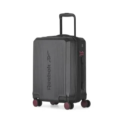 Reebok 21.25" Hardside Carry-On Suitcase, 8-Wheeled Spinner, TSA Checkpoint Friendly, Black (HLG4420RB-BLACK)