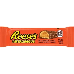 Chocolate<Reese's NutRageous Milk Chocolate Candy Bar, 1.66 oz., 18/Box (HEC10930)