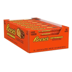 Chocolate<Reese's NutRageous Milk Chocolate Candy Bar, 1.66 oz., 18/Box (HEC10930)