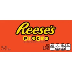 Chocolate<Reese's Pieces Peanut Butter Milk Chocolate Pieces, 4 oz., 12/Carton (HEC11470)
