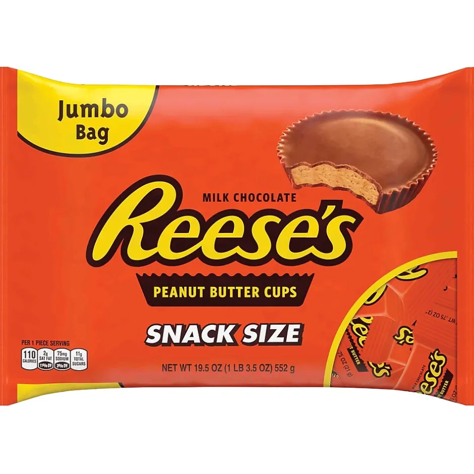Chocolate<Reese's Snack Size Peanut Butter Cups, 19.5 oz. (246-00012)