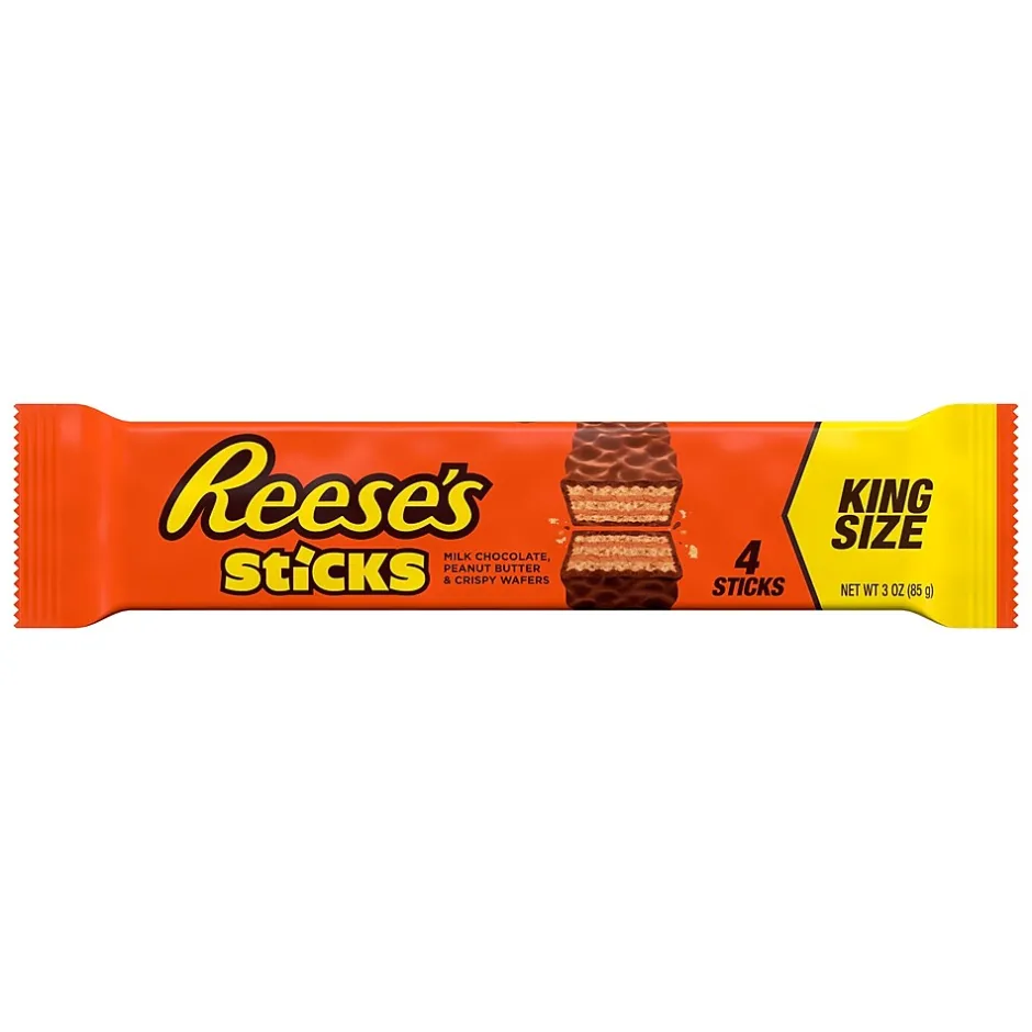 Chocolate<Reese's Sticks Crispy Wafers Peanut Butter Candy Bar King Size 3 oz. (HEC20200)