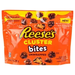Chocolate<Reese's Unwrapped Cluster Bites Pouch, 7 oz, 8/Pack (220-02452)