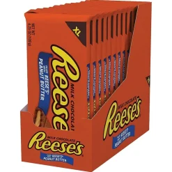Chocolate<Reese's XL Peanut Butter Milk Chocolate Candy Bar, 4.25 oz., 12/Carton (HEC44266)