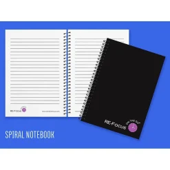 RE-FOCUS THE CREATIVE OFFICE on the GO Notepad, College Ruled, Black, 142 Sheets/Pad (88001) Best
