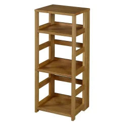 Discount Flip Flop 34" High Square Folding Bookcase- Medium Oak (FFSQ3412MO) Bookcases