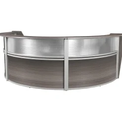 Sale Marque 144"W Curved Reception Desk Workstation, (77313GY) Office Desks